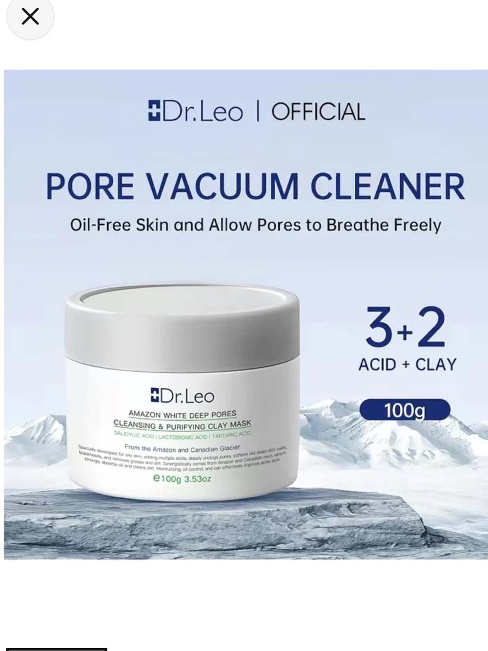 Amazon White Deep Pores Cleansing Clay Mask — White